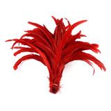 Pena Rabo De Galo Colorido Artesanato Carnaval 30 40 Cm 122 Cor Vermelho