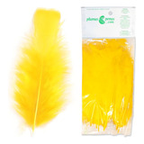 Penas Coloridas Pena De Galinha 200 Unidades Artesanato Cor Amarelo Canário