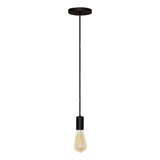 Pendente Aluminio Soquete Retro E27 Preto Fosco Balcao