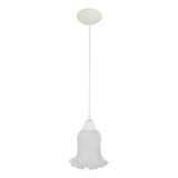 Pendente Branco Tulipa Rei Fosca Borda Transparent Art Pop