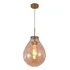 Pendente De Metal Bronze + Vidro Conhaque 22x30cm 110v/220v