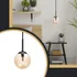 Pendente Interno Teto Tulipa Ambar Preto - Palacio 110v/220v