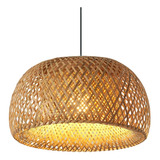 Pendente Lâmpada Led Rustico Lustre Bambu