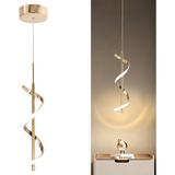 Pendente Led Espiral Dna Moderno Luxo Sala Quarto Cabeceira Cor Dourado 110v 220v