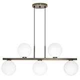 Pendente Luminária Lustre Jabuticaba 5 Globos Vidro Bronze