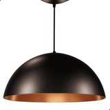 Pendente Luminária Meia Lua P 30cm X 17cm Marrom X Cobre Cor Marrom Textura X Cobre Solido 110v 220v