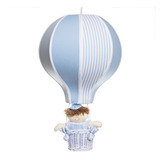 Pendente Lustre Balão Gg Azul Com Ursinho Bebê Infantil