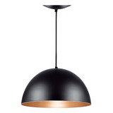 Pendente Meia Lua 30cm Alumínio Cor Preto Textura X Cobre Solido Voltagem 110v 220v