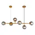 Pendente Molecular Bronze Globos C/6 Lâmpadas Led Inclusas
