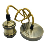 Pendente Teto Metal Vintage Retro Antigo Bronze Verde Antigo