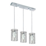 Pendente Triplo Com Led 6w X 3 Bivolt 18cm Estrutura Branco Branco Quente 110v 220v