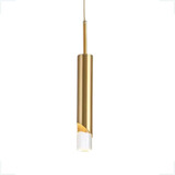 Pendente Tubo Dourado De Led 5w Meia Lua Branco quente 3000k