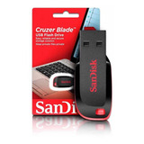Pendrive 128gb Cruzer Blade Sandisk Usb 2 0 Orig Lacrado Nfe