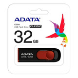 Pendrive Adata Classic C008 32gb 2.0 Preto E Vermelho