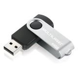 Pendrive Multilaser 64gb Twist Pd590 2 0 Preto E Prateado