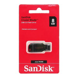 Pendrive Sandisk 8gb Cruzer Blade Usb 2 0 Original Lacrado