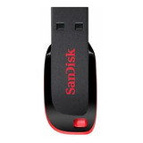 Pendrive Sandisk Cruzer Blade 2 0 Preto E Vermelho