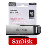Pendrive Sandisk Ultra Flair 64gb Usb 3 0 De Metal Original