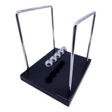 Pêndulo De Newton Luxo 20cm Base Madeira Decoração