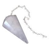 Pêndulo De Pedra Cristal Quartzo Branco Natural Radiestesia