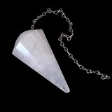 Pêndulo De Pedra Cristal Quartzo Branco