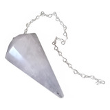 Pêndulo De Pedra Cristal Quartzo Branco Natural Radiestesia
