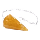 Pêndulo De Pedra Natural Cristal Quartzo Amarelo Radiestesia