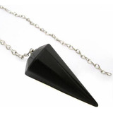 Pêndulo De Pedra Obsidiana Negra P/ Radiestesia Reiki Cura