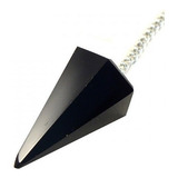 Pêndulo De Pedra Obsidiana Negra P Radiestesia Reiki Cura