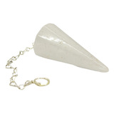 Pêndulo De Pedra Quartzo Branco P Radiestesia Reiki Cura