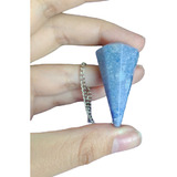 Pêndulo Pedra Quartzo Azul Cristal Radiestesia Reiki