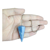 Pêndulo Pedra Quartzo Azul Radiestesia Cristal Reiki