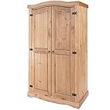 PENSE DENTRO DA CAIXA Armário De Madeira Maciça Com 2 Portas Guarda Roupa Com Cabideiro Móvel Em Estilo Colonial Marrom Antique