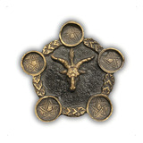 Pentagrama Baphomet d Resina Cor Dourado