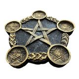 Pentagrama Castiçal Preto dourado