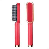 Pente Escova Alisadora Chapinha Secadora Bivolt Profissional Cor Vermelho 127 220v