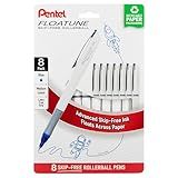 Pentel Floatune Rollerball- Ponta Média De 0-8 Mm- Tinta Azul- Pacote Com 8 Canetas -BY108PF8C-