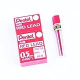 Pentel Grafite 0 5 Mm Vermelho 12 Grafites Por Tubo Caixa Com 12 Tubos PPR 5 