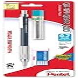 Pentel Kit De Rascunho Com Lapiseira Automática Graph Gear 500 0 7 Mm Cilindro Azul Chumbo E Mini Borracha PG527LEBP 