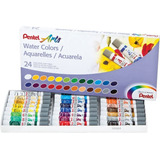 Pentel Water Colors Tinta Aquarela Tubo 24 Cores Wfrs 2
