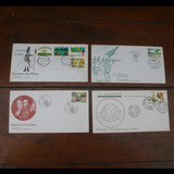 Pequena Coleção Com 4 Envelopes Fdc