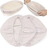 Perenllareta Forro Oval Banneton Com Cobertura De 25 4 Cm Pano Reutilizável à Prova De Pão Não Branqueado Para Fermentação De Fermentação E Aumento De Massa Pacote Com 2