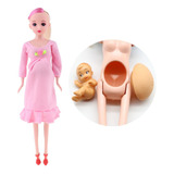 Perfect Boneca Barbie Mãe Grávida Com Bebê Em Sua Barriga
