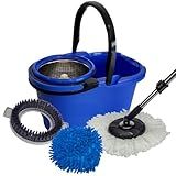Perfect Pro- Mop Giratório- Perfect- Mop Com Angulação- Centrífuga 360 Com Cesto Em Inox- Refil Multiuso- Azul