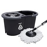 Perfect Pro- Mop Safe Pro- Mop Giratório- Centrífuga 360 Com Cesto Em Inox- Refil De Limpeza- Para Todos Os Tipos De Pisos - Amarelo