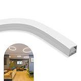 Perfil 5m Sobrepor 12x12mm Flexível Silicone Para Fita Led