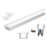 Perfil Embutir Slim 1 Metro Largura 25mm Para Fita De Led