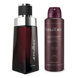Perfume Malbec Tradicional Desodorante Colônia Spray 100ml Desodorante Aerosol Malbec 125ml Kit Presente