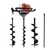 Perfurador De Solo A Gasolina 52cc 2 5HP Com Brocas 80x10cm 80x15cm 80x20cm Extensor 100cm Carbon Fak