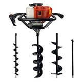 Perfurador De Solo A Gasolina 52cc 2 5HP Com Brocas 80x10cm 80x15cm 80x20cm Extensor 60cm Carbon Fak